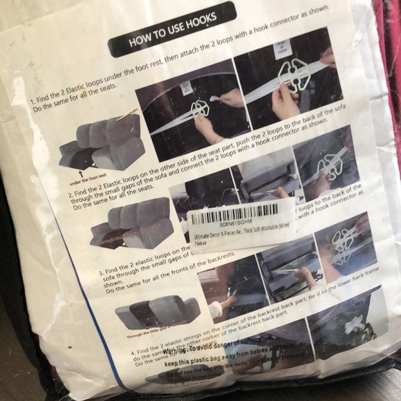 Easy Going 8 Piece Recliner Sofa Stretch Velvet Slipcover - Picture 4 of 4